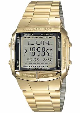 Zegarek męski CASIO Złoty DB-360G-9ADF na bransolecie złotej, czarna tarcza