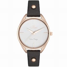 Zegarek damski biała tarcza Szary Zegarek damski G. Rossi 12191A2-3B4 Biała tarcza na pasku szarym