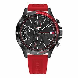 Zegarek Męski Tommy Hilfiger BANK 1791722 Czerwony pasek