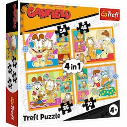 Trefl Puzzle 4w1 Garfield kocha lazanie