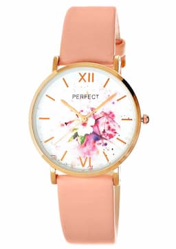 Zegarek damski WZORY Perfect E337-3 na pasku różowym, biała tarcza