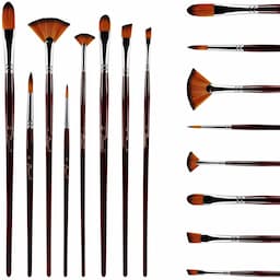Pędzle Malarskie Artystyczne PROFESJONALNE Zestaw Pędzli 8 szt Pędzel