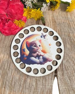 Kolorowa baza do podkładki pod kubek – HDF, Ø10 cm BK70