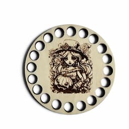 Drewniana okrągła baza podkładka pod kubek10 cm wzór 53