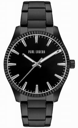 Zegarek męski PAUL LORENS PL20012B-1A5 na bransolecie czarnej, czarna tarcza
