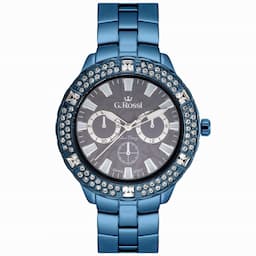 Zegarek damski Granatowy G.Rossi 8527B-6F1 Cyrkonie