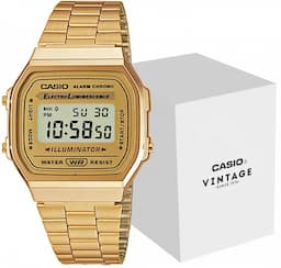 Zegarek CASIO Złoty Vintage Classic A168WG-9EF na bransolecie złotej, złota tarcza