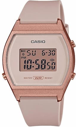 Zegarek damski CASIO LW-204-4ADF na pasku różowym, biała tarcza