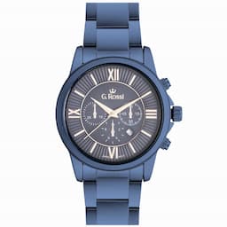 Zegarek męski G.Rossi 6846B-6F3 na granatowej bransolecie, granatowa tarcza