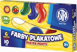 Farby plakatowe Astra 6 kolorów - 10 ml