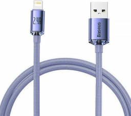 BASEUS USB-Lightning Crystal 2.4A 2m (fioletowy) CAJY000105