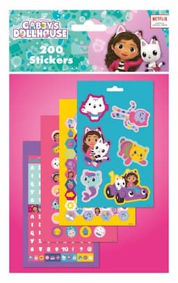 Naklejki dla dzieci Gabby's Dollhouse Koci Domek Gabi zestaw 200 sztuk naklejek na meble zeszyt
