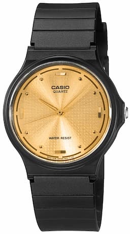 Zegarek damski Casio MQ-76-9ALDF na pasku czarnym, złota tarcza