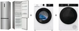 GORENJE NRK6202AXL4 No Frost 200cm Srebrna + W2NHPI94BS/PL 9 kg 1400 obr Program Extra Hygiene Program szybki 15’ Pranie w niskich temp. 20 °C + DNS93/PL 9 kg NatureDry Szybkie suszenie 89’ WiFi ConnectLife
