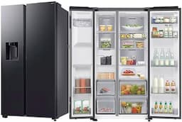Side By Side SAMSUNG RS80F64KEFEO AI Auto Open No Frost 178,6cm Grafitowa Stal Metal Cooling Podajnik Wody Kostkarka 640L
