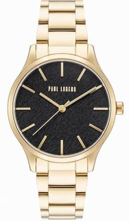 Zegarek damski Złoty na bransolecie PAUL LORENS PL20007B-1D1, czarna tarcza