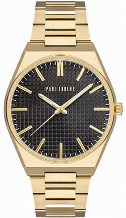 Zegarek męski PAUL LORENS PL20013B-1D1 na bransolecie złotej, czarna tarcza