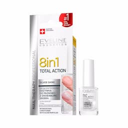 Skoncentrowana odżywka do paznokci z drobinkami srebra total action 8w1