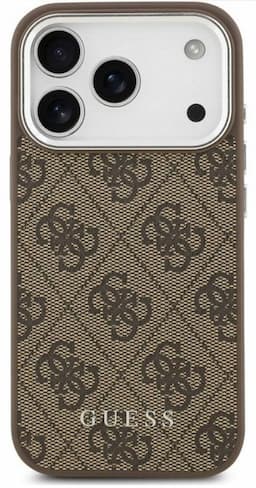 GUESS ETUI 4G Script do iPhone 17 Pro Max brązowy