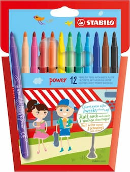 Flamastry Stabilo Power Niezasychające 12 Kolorów