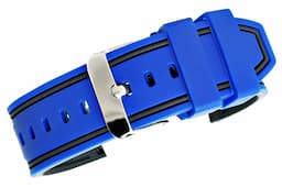 Pasek silikonowy do Zegarka/Smartwatcha GRANATOWO-CZARNY 22 mm