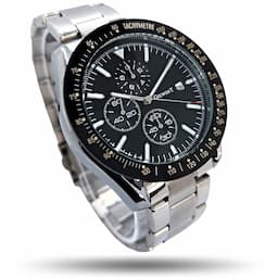 Zegarek męski Srebrny GIEWONT GW8620-1 Chronograf - Czarna tarcza