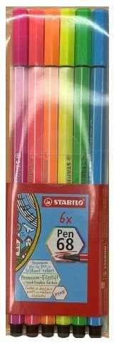 FLAMASTER FLUO STABILO PEN 68 MIX 6 KOL. W OP.