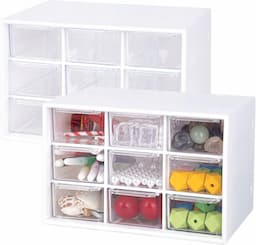 ORGANIZER BIURKOWY Z SZUFLADAMI ZESTAW 2 SZTUK 18 PRZEGRÓDEK NA AKCESORIA