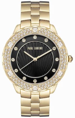 Zegarek damski Złoty na bransolecie PAUL LORENS PL8524B2-1D1, czarna tarcza