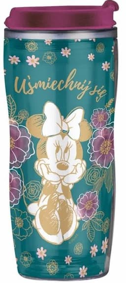 DISNEY Kubek/Bidon Minnie Flowers Green z wymienną dekoracją 400 ml 35260