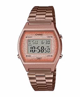 Zegarek uniseks Casio Vintage B640WCG-5DF na różowozłotej bransolecie, różowozłota tarcza