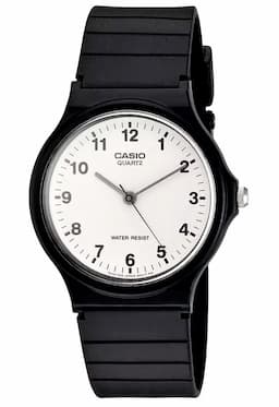 Zegarek damski na czarnym pasku Męski Casio Classic MQ-24-7BLLEG na pasku czarnym, biała tarcza