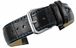 Pasek do zegarka - Skóra 20 mm 20K11 Czarno-Niebieski